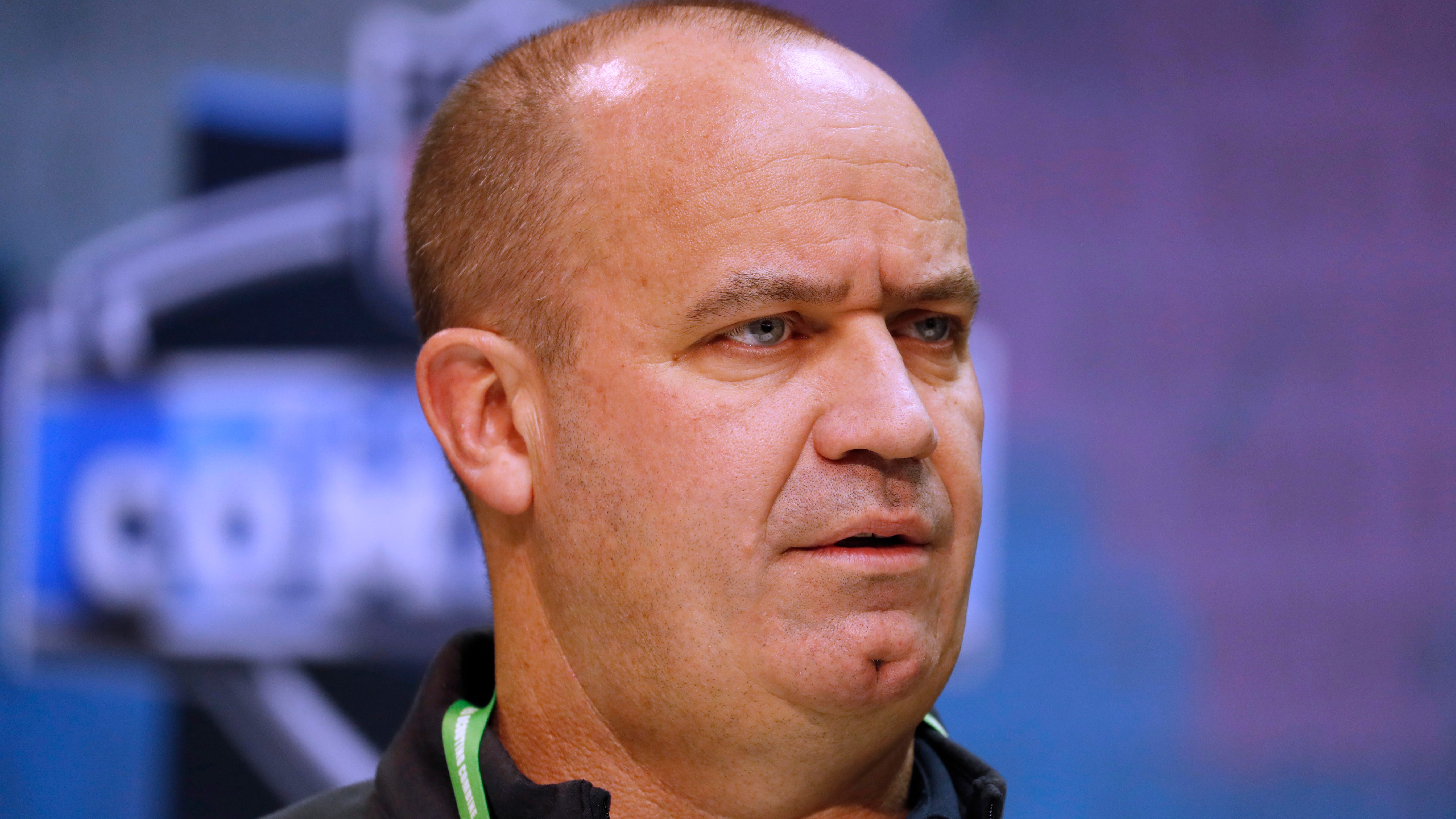 Feb 25, 2020; Indianapolis, Indiana, USA; Houston Texans coach Bill O'Brien speaks to the media during the NFL Combine at the Indiana Convention Center. Mandatory Credit: Brian Spurlock-USA TODAY Sports